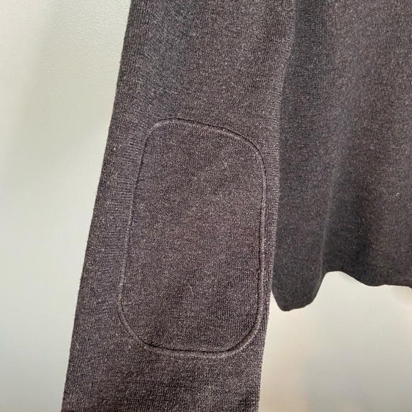 Banana Republic Extra Fine Italian Merino Wool Collared Sweater Elbow Patches - Picture 7 of 8